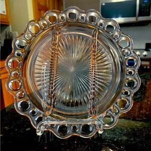 1930’s Pink Depression Glass Plate with Dividers